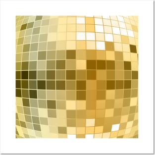 Disco Fever Neck Gator Gold Look Disco Ball Posters and Art